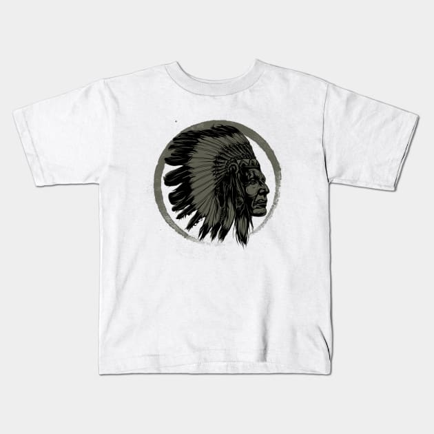 An Indian chief Kids T-Shirt by Shadowbyte91